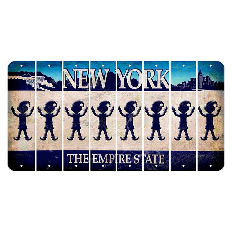 New York Blue The Empire State Cut License Plate Strips (Set of 8) Elf