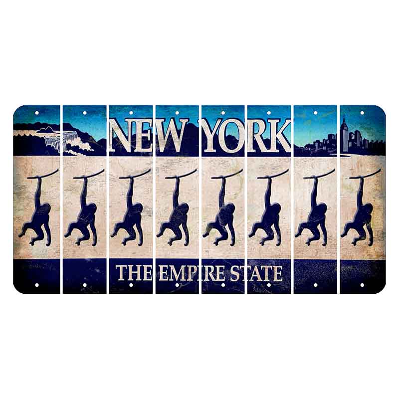 New York Blue The Empire State Cut License Plate Strips (Set of 8) Monkey