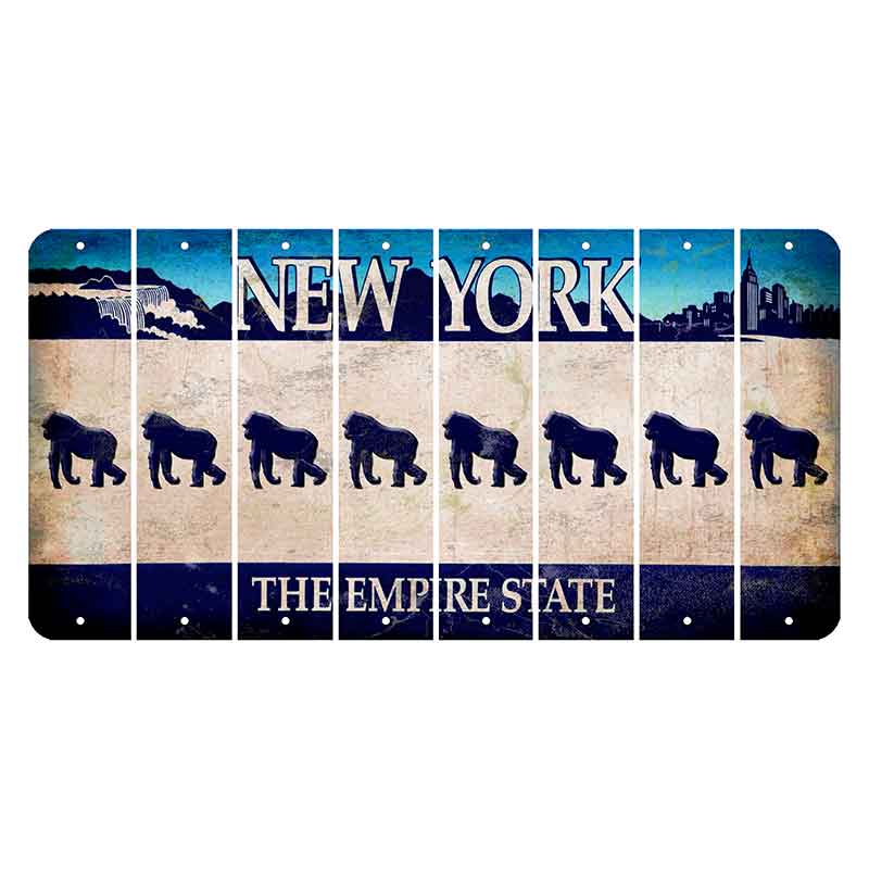 New York Blue The Empire State Cut License Plate Strips (Set of 8) Gorilla