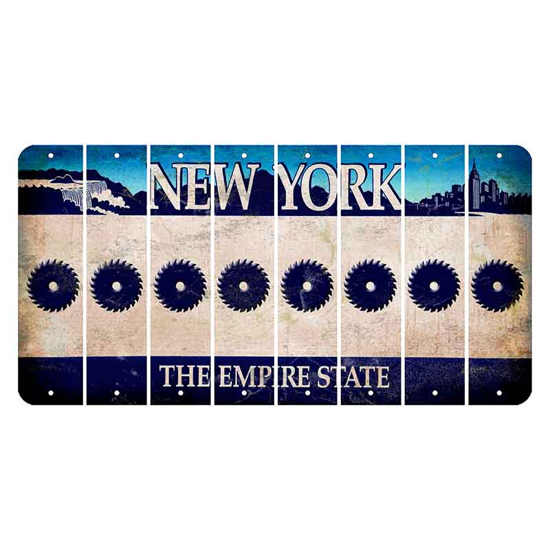 New York Blue The Empire State Cut License Plate Strips (Set of 8) Saw Blade