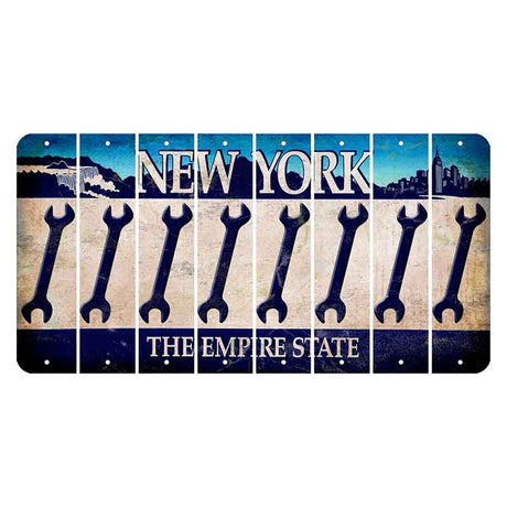 New York Blue The Empire State Cut License Plate Strips (Set of 8) Wrench