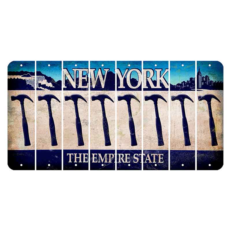 New York Blue The Empire State Cut License Plate Strips (Set of 8) Hammer