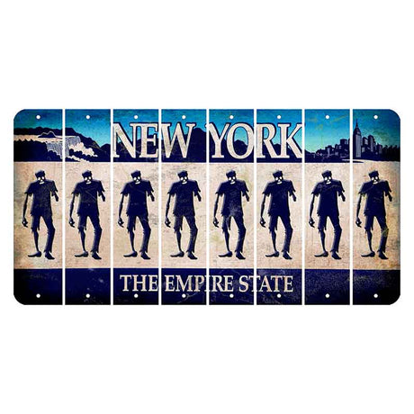 New York Blue The Empire State Cut License Plate Strips (Set of 8) Zombie