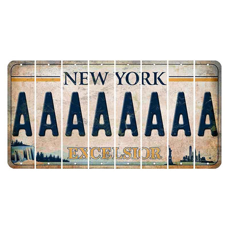 New York Excelsior Cut License Plate Strips (Set of 8) A