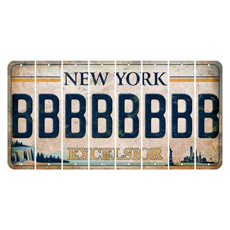 New York Excelsior Cut License Plate Strips (Set of 8) B