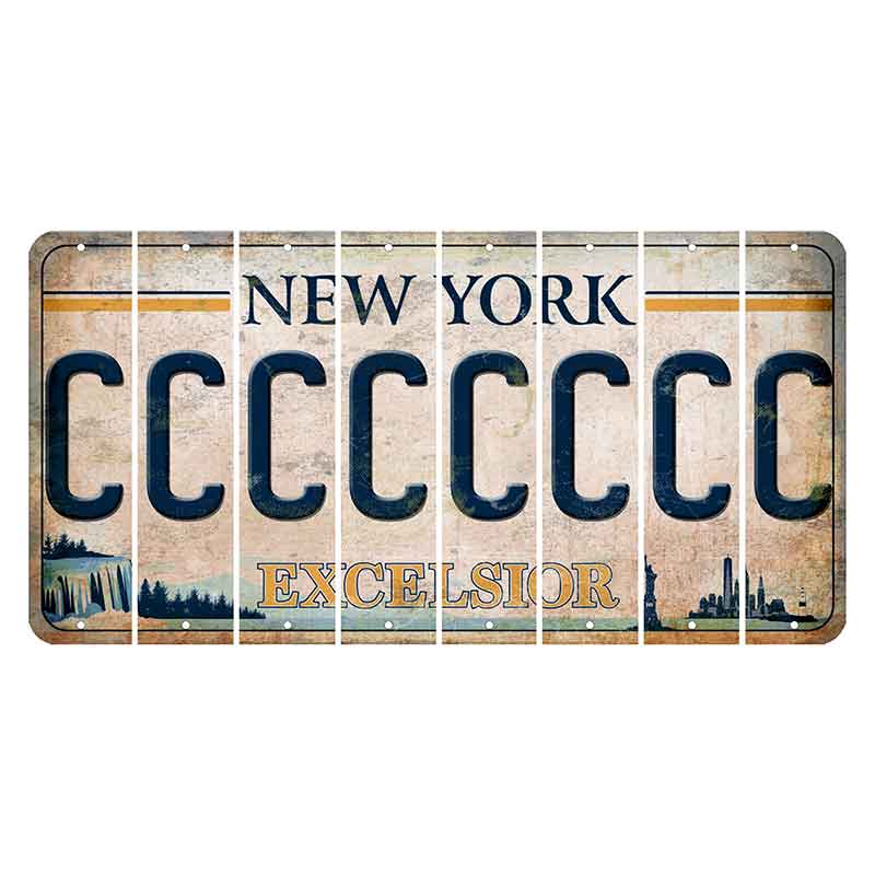 New York Excelsior Cut License Plate Strips (Set of 8) C