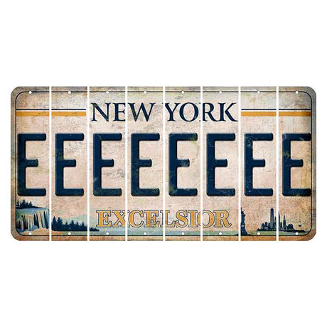 New York Excelsior Cut License Plate Strips (Set of 8) E