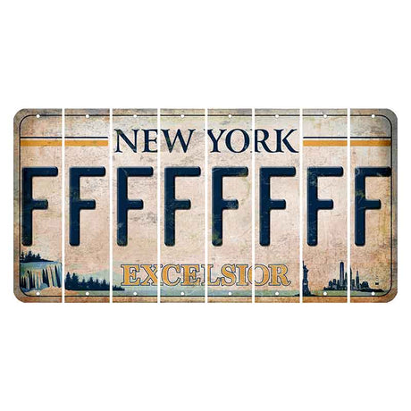 New York Excelsior Cut License Plate Strips (Set of 8) F