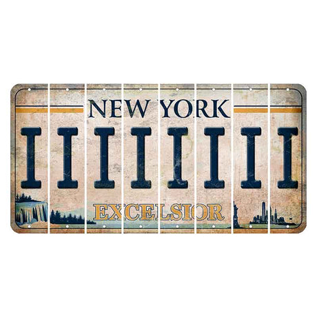 New York Excelsior Cut License Plate Strips (Set of 8) I