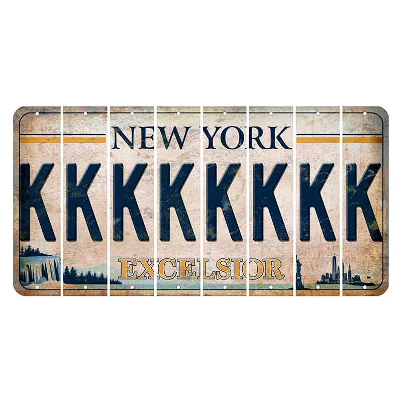 New York Excelsior Cut License Plate Strips (Set of 8) K