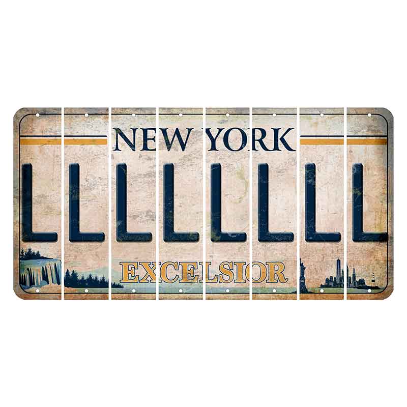 New York Excelsior Cut License Plate Strips (Set of 8) L