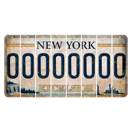 New York Excelsior Cut License Plate Strips (Set of 8) O