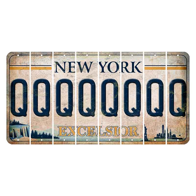 New York Excelsior Cut License Plate Strips (Set of 8) Q