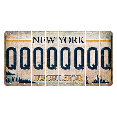 New York Excelsior Cut License Plate Strips (Set of 8) Q