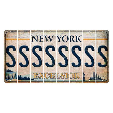 New York Excelsior Cut License Plate Strips (Set of 8) S