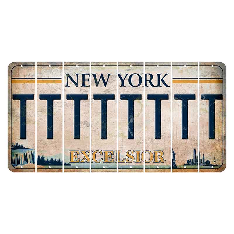 New York Excelsior Cut License Plate Strips (Set of 8) T