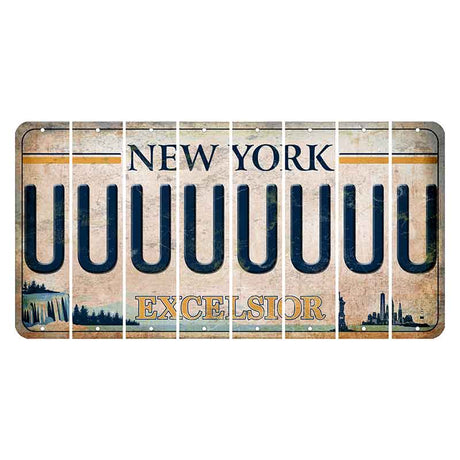 New York Excelsior Cut License Plate Strips (Set of 8) U