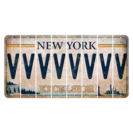 New York Excelsior Cut License Plate Strips (Set of 8) V