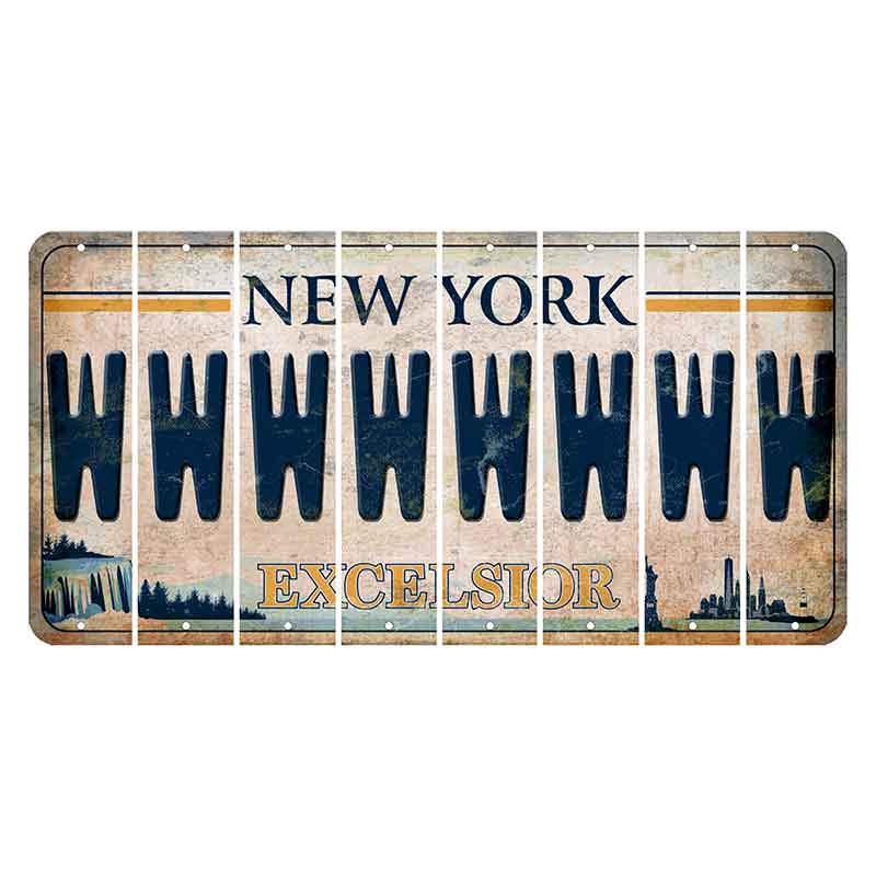 New York Excelsior Cut License Plate Strips (Set of 8) W