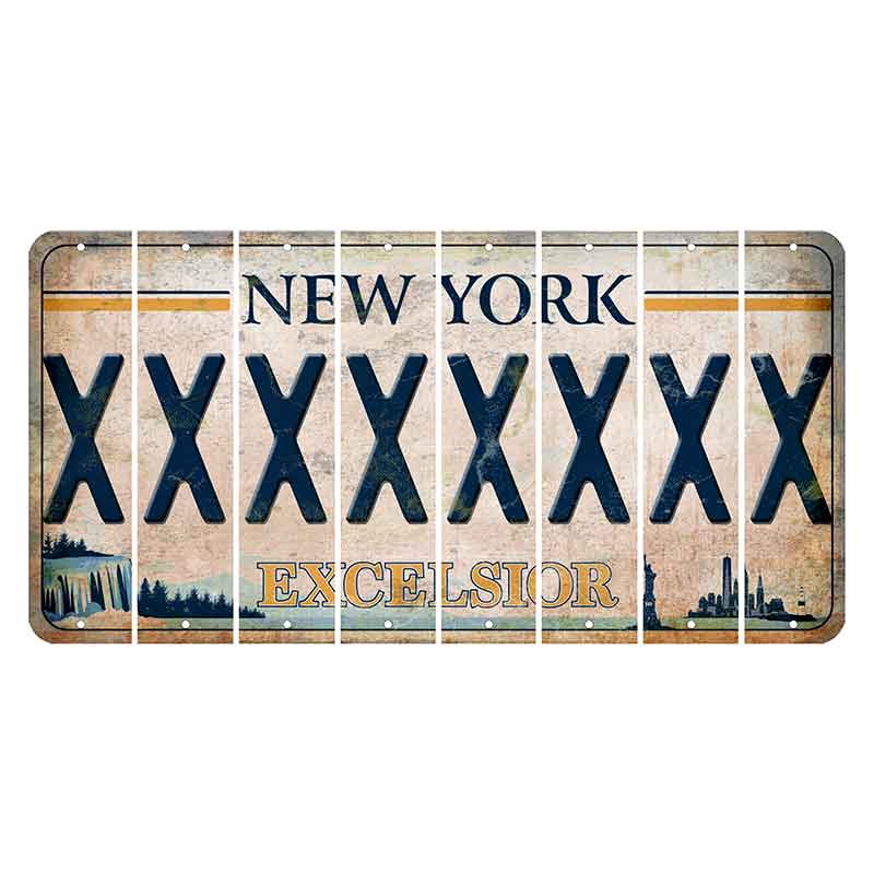 New York Excelsior Cut License Plate Strips (Set of 8) X