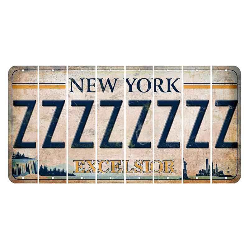 New York Excelsior Cut License Plate Strips (Set of 8) Z