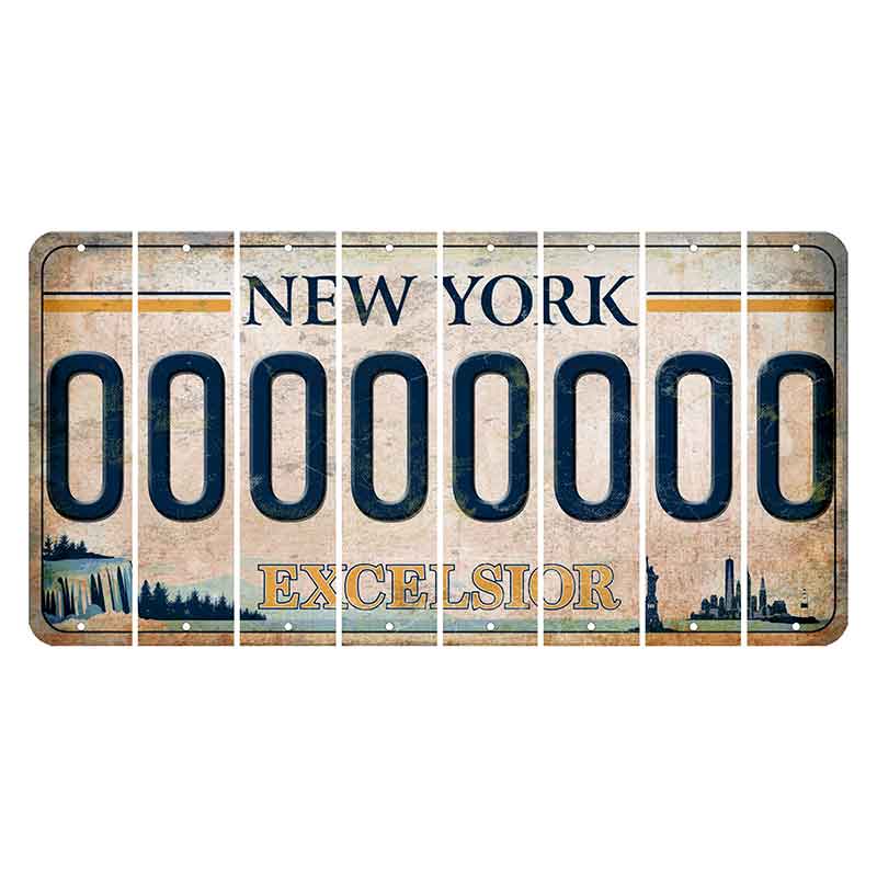 New York Excelsior Cut License Plate Strips (Set of 8)