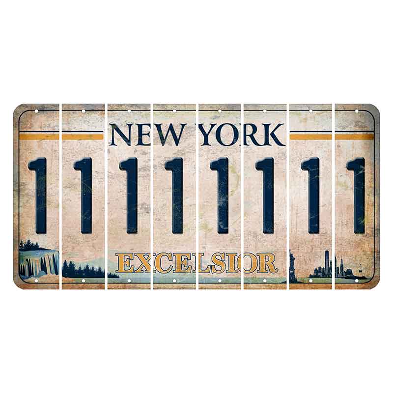 New York Excelsior Cut License Plate Strips (Set of 8) 1