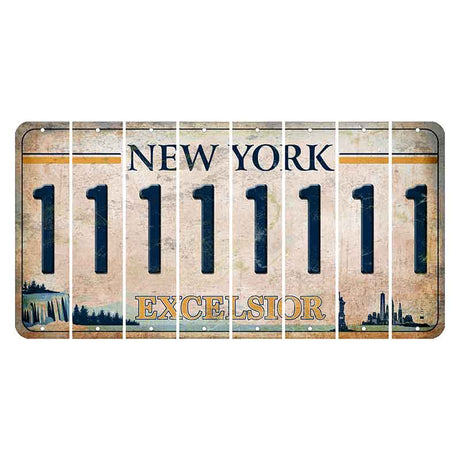 New York Excelsior Cut License Plate Strips (Set of 8) 1