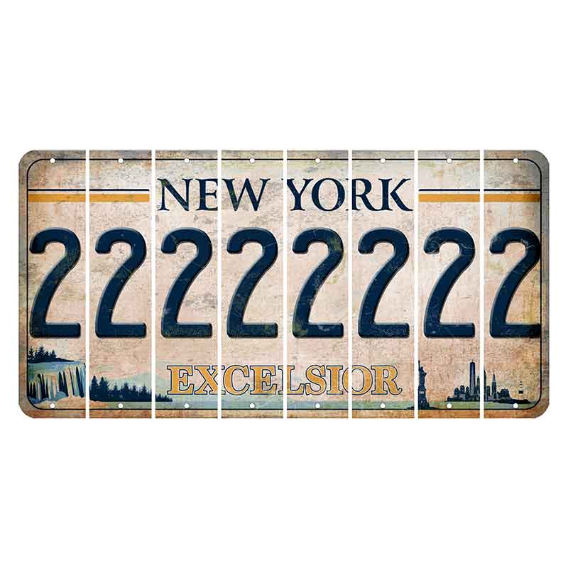 New York Excelsior Cut License Plate Strips (Set of 8) 2