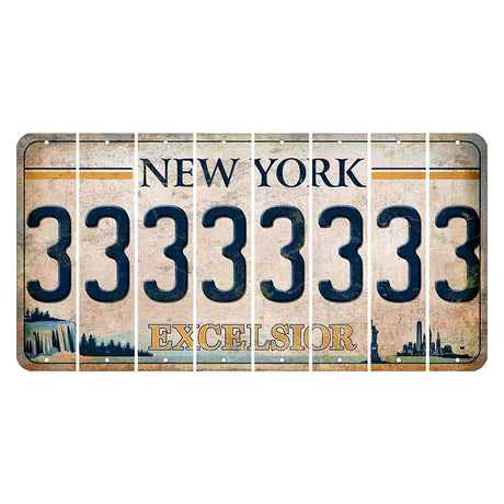 New York Excelsior Cut License Plate Strips (Set of 8) 3