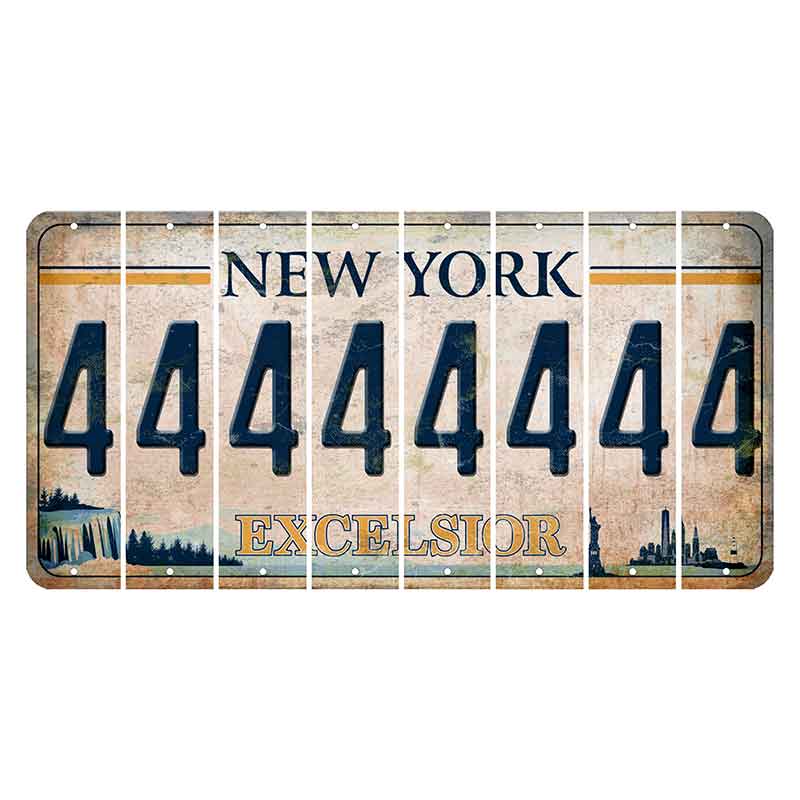 New York Excelsior Cut License Plate Strips (Set of 8) 4