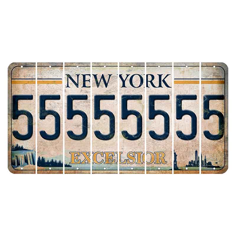 New York Excelsior Cut License Plate Strips (Set of 8) 5