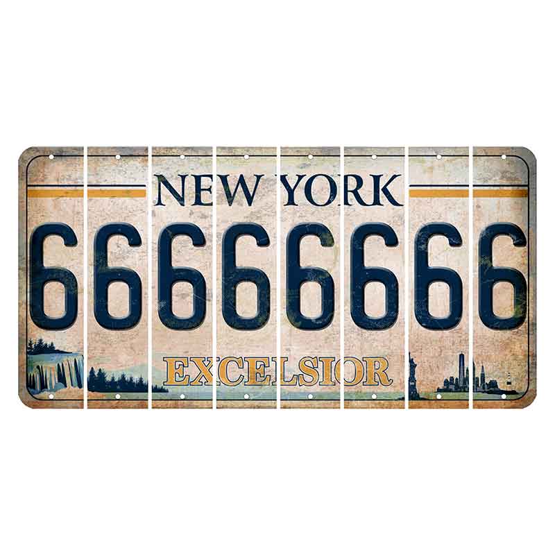 New York Excelsior Cut License Plate Strips (Set of 8) 6