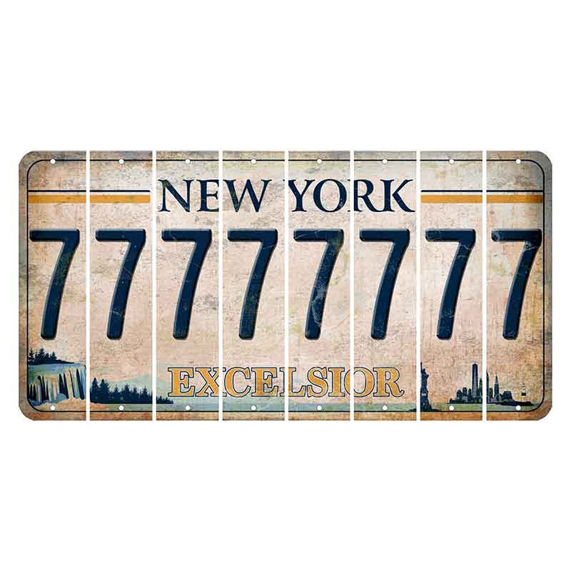 New York Excelsior Cut License Plate Strips (Set of 8) 7