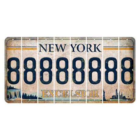 New York Excelsior Cut License Plate Strips (Set of 8) 8