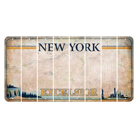 New York Excelsior Cut License Plate Strips (Set of 8) Blank