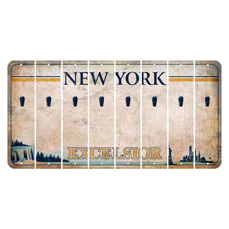 New York Excelsior Cut License Plate Strips (Set of 8) Apostrophe