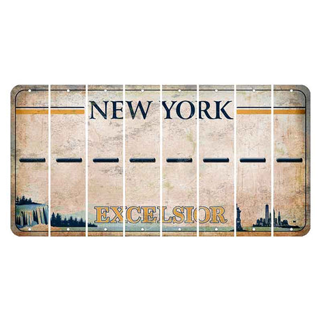 New York Excelsior Cut License Plate Strips (Set of 8) Hyphen