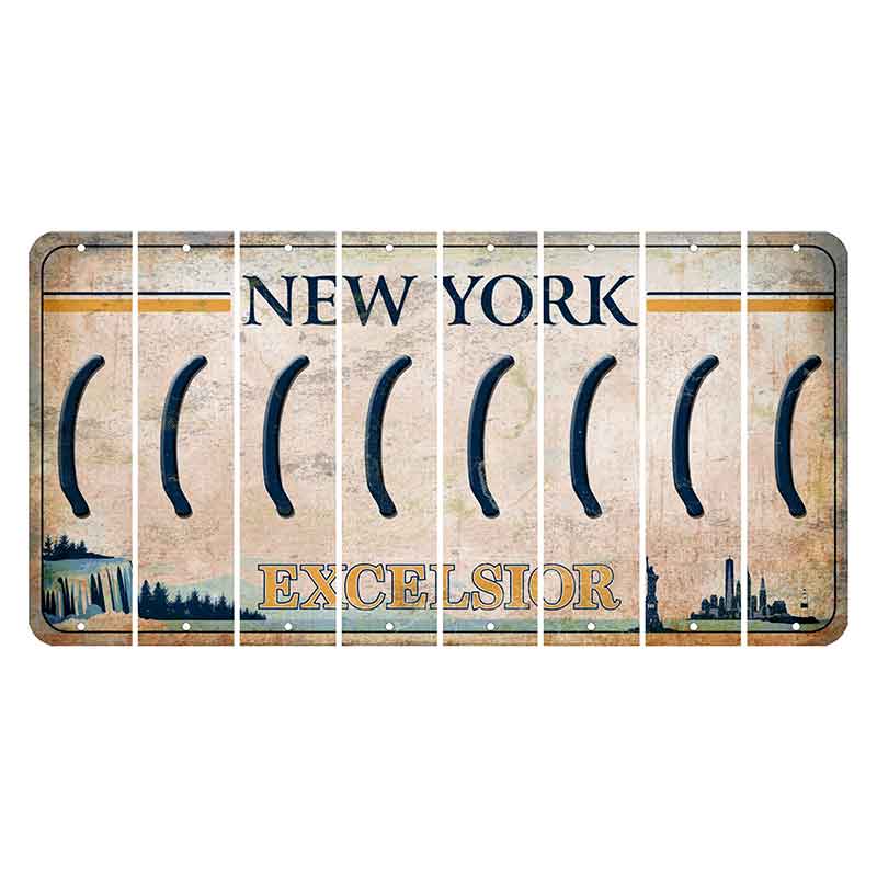 New York Excelsior Cut License Plate Strips (Set of 8) Parenthesis - Left