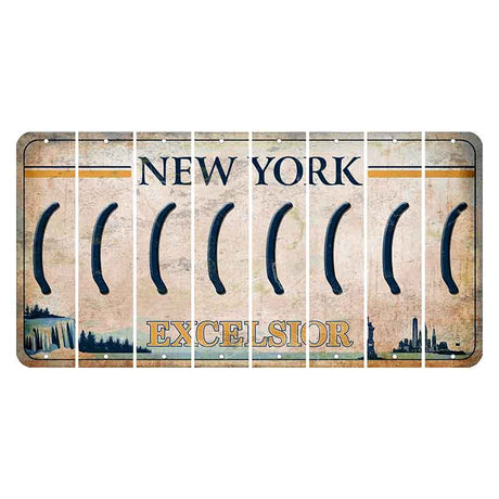 New York Excelsior Cut License Plate Strips (Set of 8) Parenthesis - Left