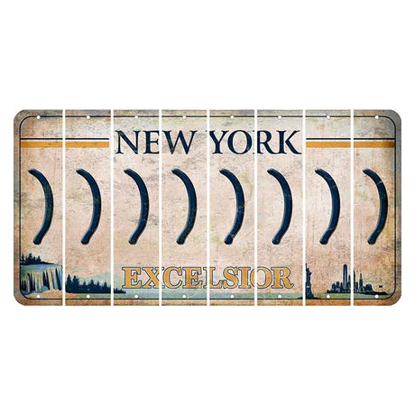 New York Excelsior Cut License Plate Strips (Set of 8) Parenthesis - Right