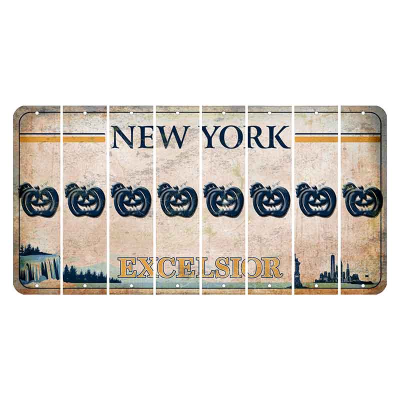 New York Excelsior Cut License Plate Strips (Set of 8) Pumpkin