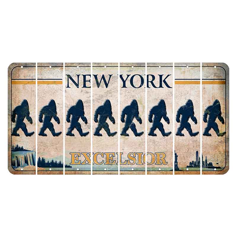 New York Excelsior Cut License Plate Strips (Set of 8) Bigfoot