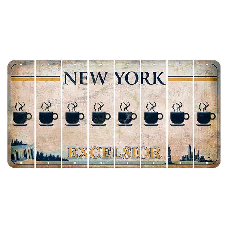 New York Excelsior Cut License Plate Strips (Set of 8) Coffee Mug