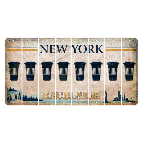 New York Excelsior Cut License Plate Strips (Set of 8) Latte