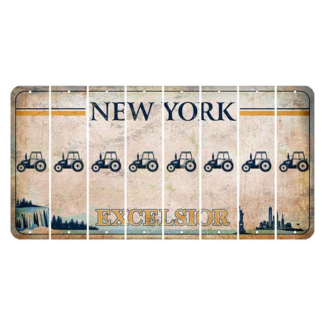 New York Excelsior Cut License Plate Strips (Set of 8) Tractor