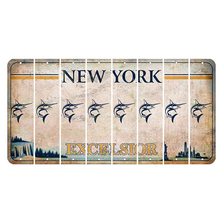 New York Excelsior Cut License Plate Strips (Set of 8) Swordfish