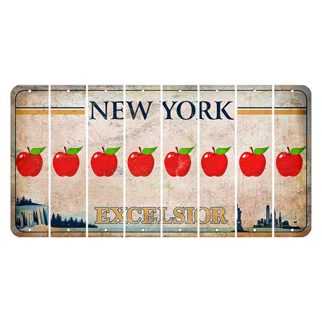 New York Excelsior Cut License Plate Strips (Set of 8) Apple