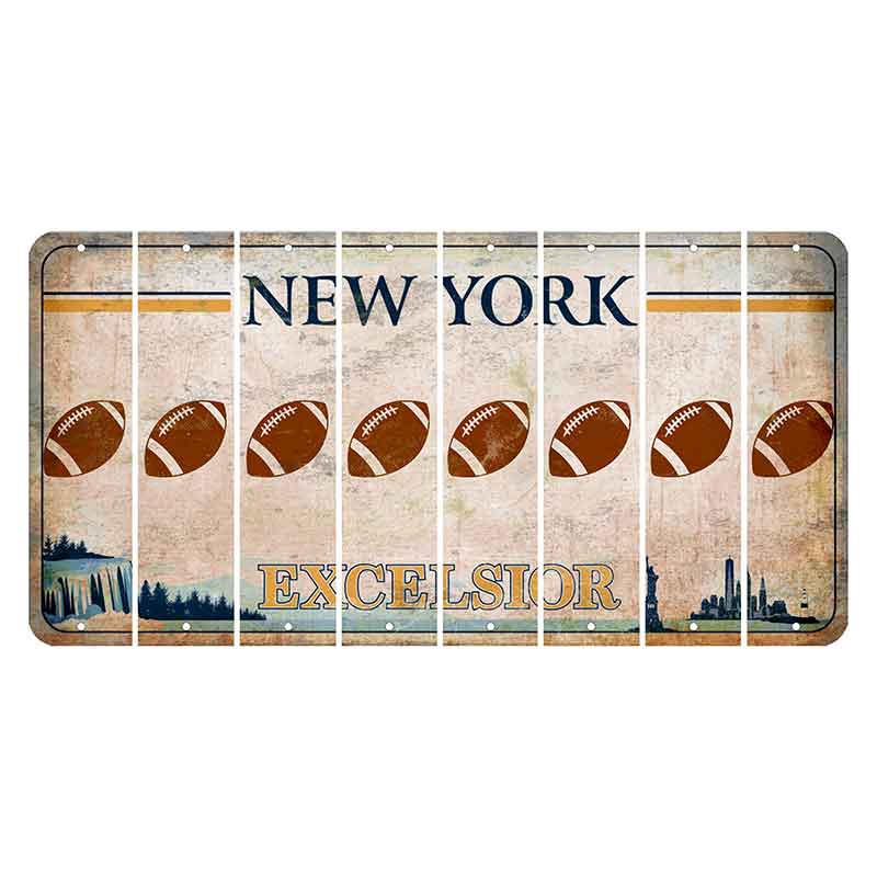 New York Excelsior Cut License Plate Strips (Set of 8) Football