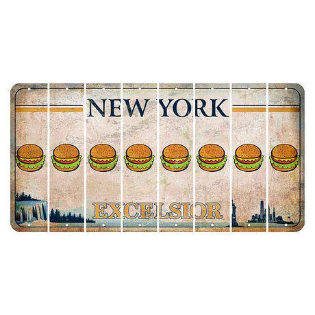 New York Excelsior Cut License Plate Strips (Set of 8) Hamburger